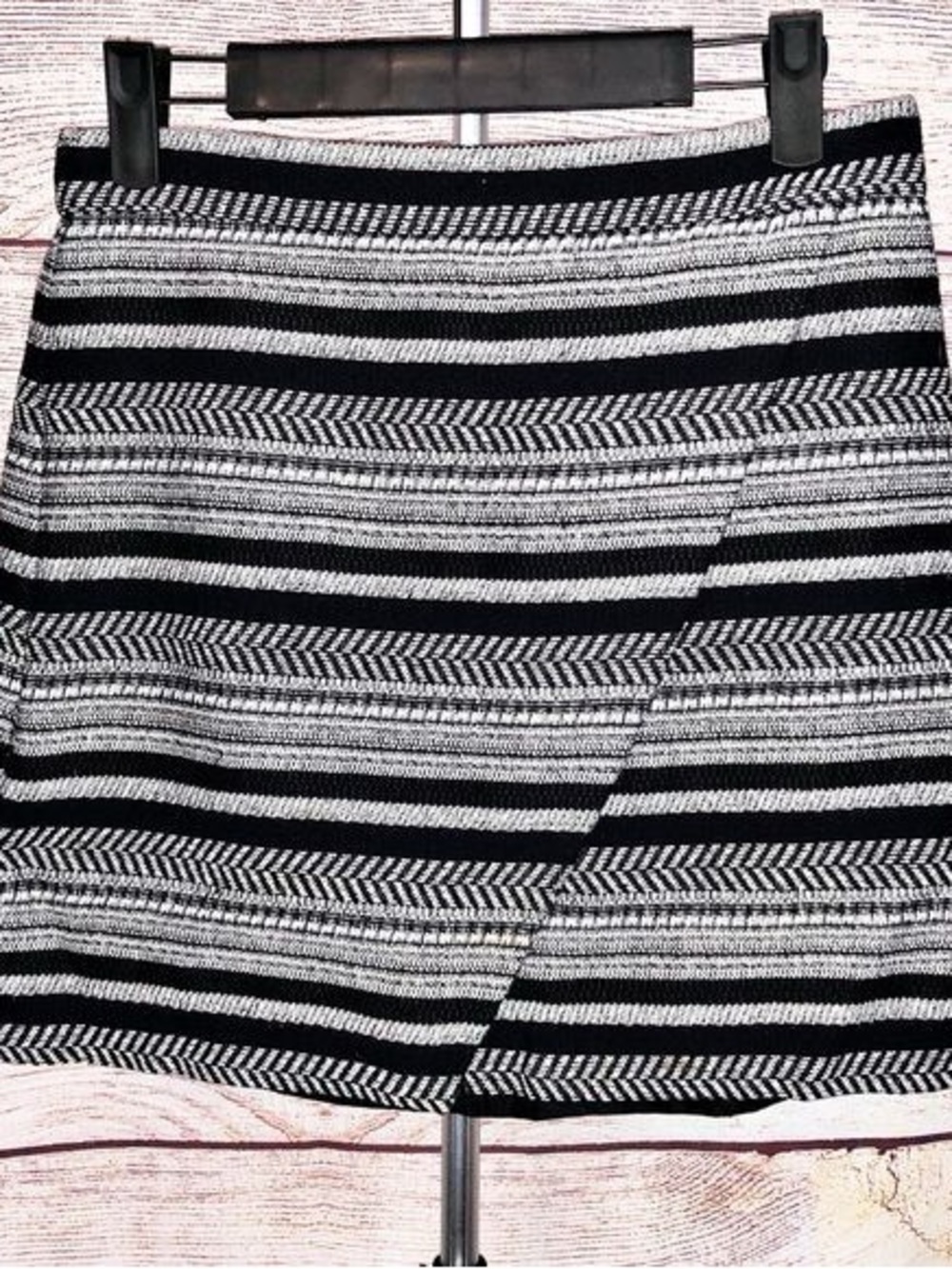 J. Crew Black and White Striped Mini Skirt